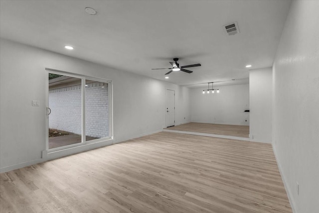 7302 Vista Cliff Dr, Fort Worth, TX 76179 - empty room featuring ceiling fan, recessed lighting, and light wood-style flooring