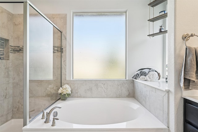 8901 Thompson Rd, Argyle, TX 76226 - bathroom with a bath, a shower stall, and vanity
