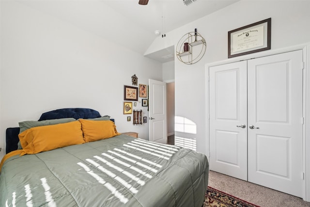 8901 Thompson Rd, Argyle, TX 76226 - bedroom with carpet, a closet, and a ceiling fan