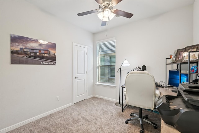 8901 Thompson Rd, Argyle, TX 76226 - carpeted office with a ceiling fan and baseboards
