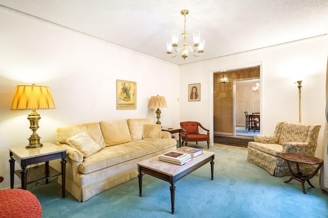 315 Ridgewood Dr, Richardson, TX 75080 - living area with a chandelier and carpet floors