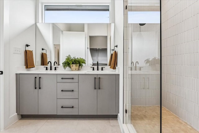 2138 Lovedale Ave Unit 102, Dallas, TX 75235 - bathroom with a walk in shower and double vanity