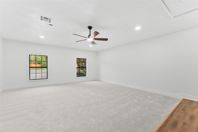 2001 Rey Dr, Woodway, TX 76712 - spare room with carpet floors, a ceiling fan, and recessed lighting