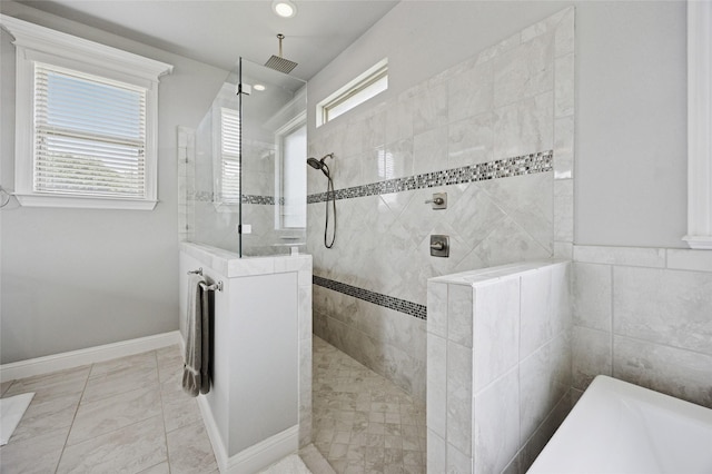 4513 Donnoli Dr, Flower Mound, TX 75022 - bathroom with a walk in shower and recessed lighting