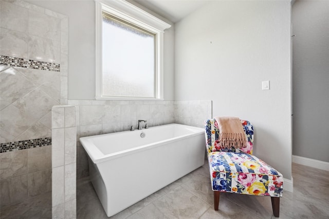 4513 Donnoli Dr, Flower Mound, TX 75022 - full bath with a freestanding tub and tiled shower