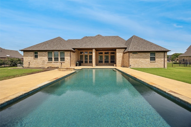 4513 Donnoli Dr, Flower Mound, TX 75022 - back of house with roof with shingles, a patio, brick siding, and ceiling fan