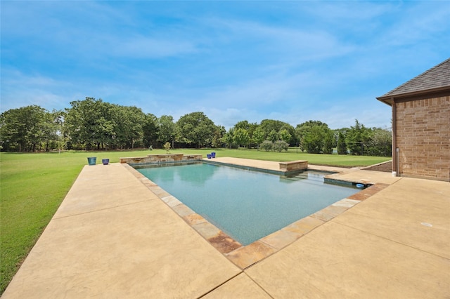 4513 Donnoli Dr, Flower Mound, TX 75022 - view of pool featuring a lawn, view of scattered trees, and a patio