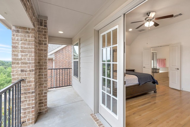 2464 Castle Ridge Dr, Richardson, TX 75080 - balcony with a ceiling fan