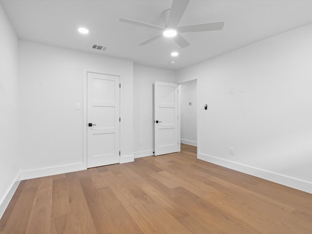 5832 Charlestown Dr, Dallas, TX 75230 - empty room with ceiling fan, wood finished floors, and recessed lighting