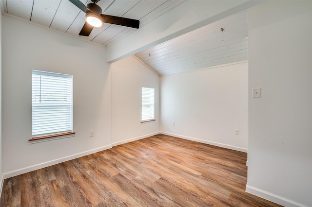 1505 W St, Mckinney, TX 75069 - spare room featuring wooden ceiling, ceiling fan, and wood finished floors