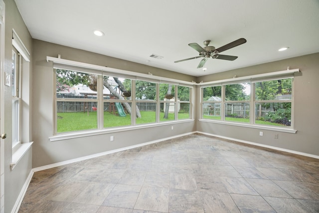 6209 Sierra Ct, Arlington, TX 76016 - unfurnished sunroom with recessed lighting and stone finish floors