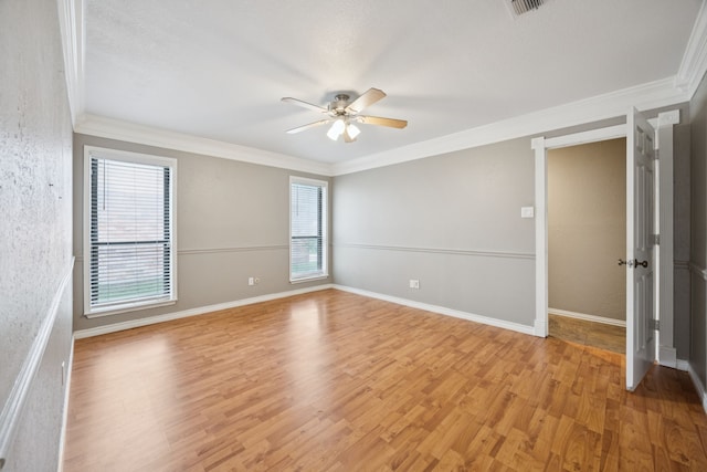 6209 Sierra Ct, Arlington, TX 76016 - spare room with a ceiling fan, crown molding, and light wood-type flooring