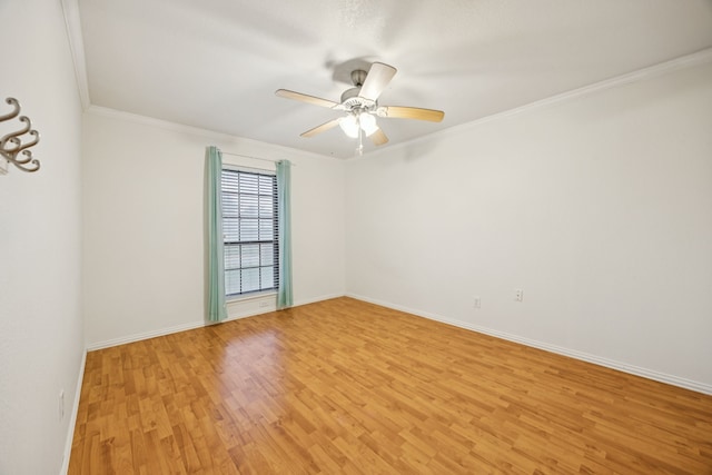 6209 Sierra Ct, Arlington, TX 76016 - spare room featuring light wood-style flooring, ceiling fan, and crown molding