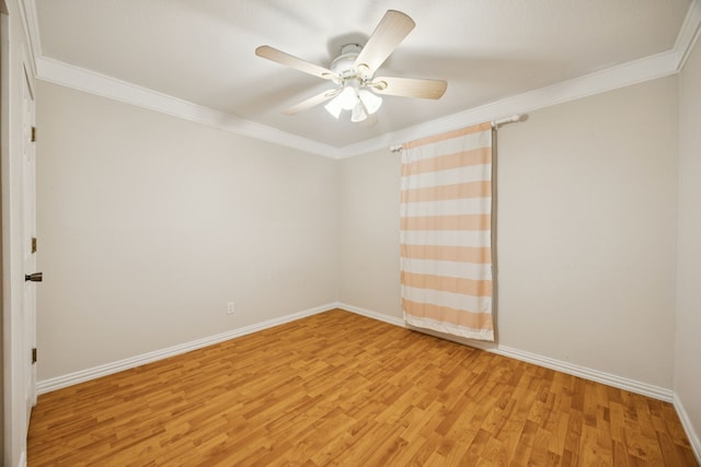 6209 Sierra Ct, Arlington, TX 76016 - unfurnished room with light wood-style floors, ornamental molding, and a ceiling fan
