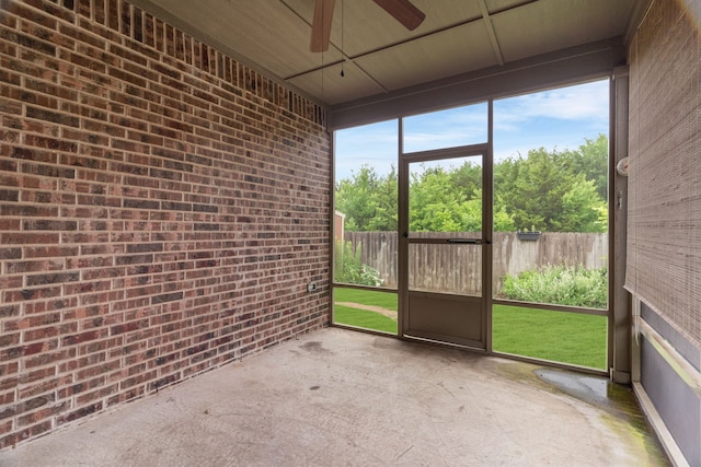 161 Collin St, Anna, TX 75409 - unfurnished sunroom featuring a ceiling fan