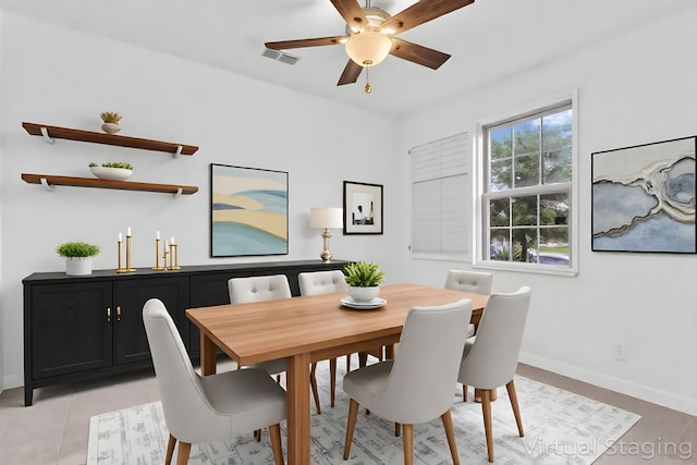 161 Collin St, Anna, TX 75409 - dining room featuring ceiling fan and light tile patterned flooring