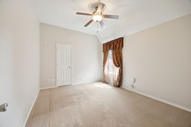 2001 Elm Creek Ln, Flower Mound, TX 75028 - empty room featuring ceiling fan, carpet, and lofted ceiling