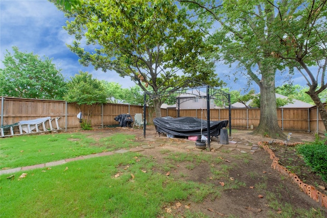2315 Rockhill Rd, Mckinney, TX 75072 - fenced backyard with a gazebo and a trampoline