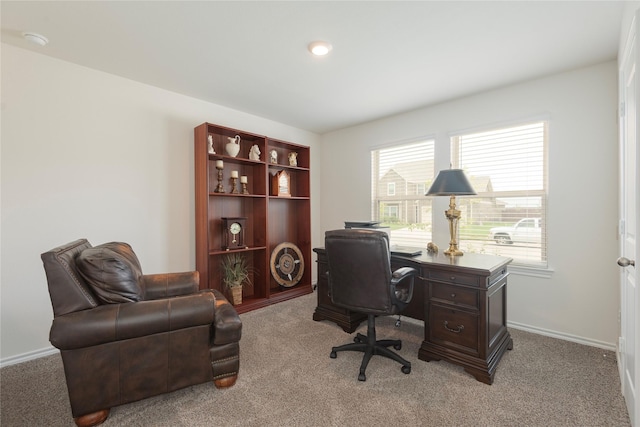723 Primrose Ln, Pilot Point, TX 76258 - office area featuring light colored carpet and recessed lighting