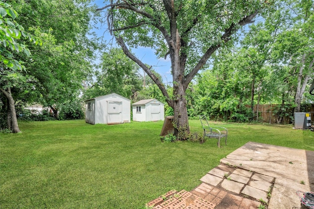 108 Fannin Dr, Euless, TX 76039 - view of yard featuring a storage shed, a patio area, and view of scattered trees