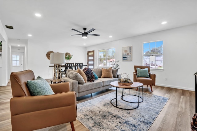 108 Fannin Dr, Euless, TX 76039 - living area with ceiling fan, recessed lighting, and light wood-style flooring