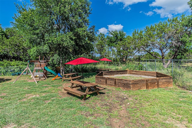3135 Brazos River Dr, Granbury, TX 76048 - view of yard featuring a playground and a garden