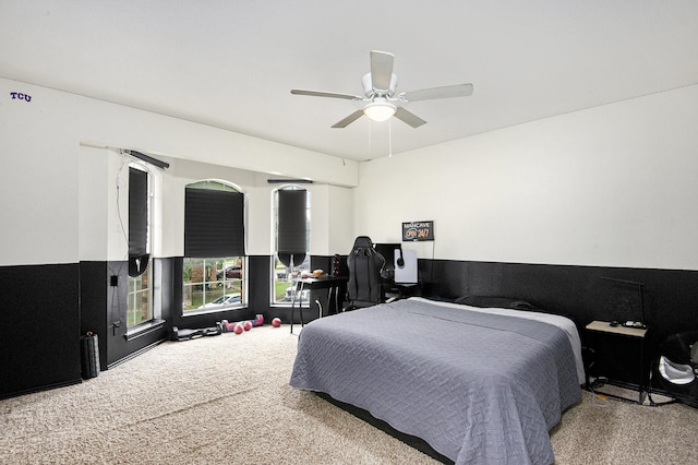 6833 Permian Ln, Fort Worth, TX 76137 - bedroom featuring carpet flooring, a desk, and a ceiling fan