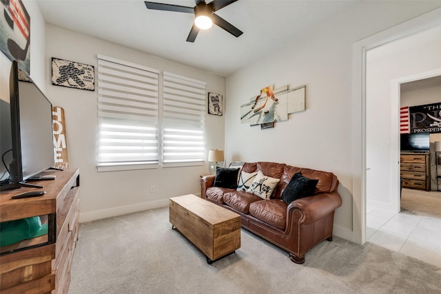 3900 Brazoria Dr, Prosper, TX 75078 - living area with a ceiling fan and light carpet