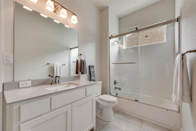 3900 Brazoria Dr, Prosper, TX 75078 - bathroom featuring vanity, enclosed tub / shower combo, and tile patterned flooring