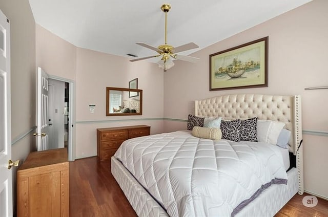 2705 Willowood Dr, Grapevine, TX 76051 - bedroom with wood finished floors and ceiling fan