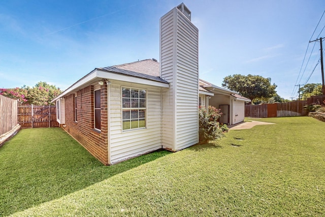 2705 Willowood Dr, Grapevine, TX 76051 - view of side of home featuring a chimney, brick siding, roof with shingles, and a fenced backyard