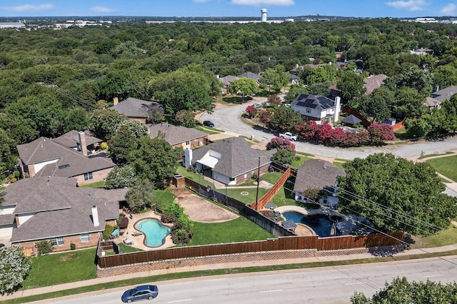 2705 Willowood Dr, Grapevine, TX 76051 - aerial view of residential area featuring a pool area