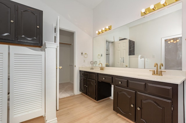 2515 High Pointe Blvd, Mckinney, TX 75071 - bathroom featuring double vanity, wood finished floors, and a closet