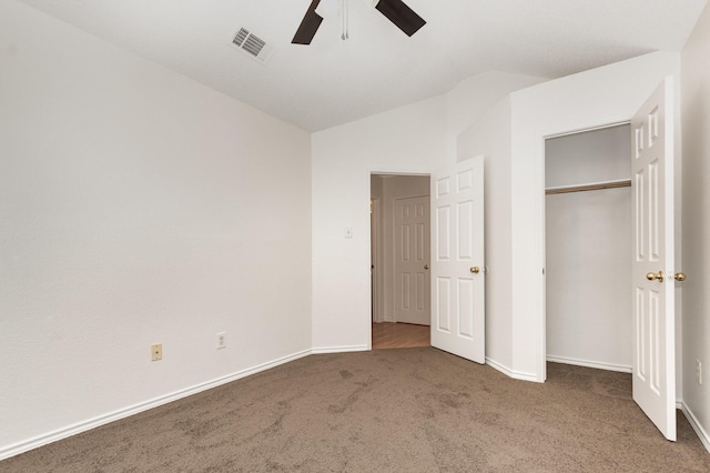 2515 High Pointe Blvd, Mckinney, TX 75071 - unfurnished bedroom with carpet, vaulted ceiling, and ceiling fan