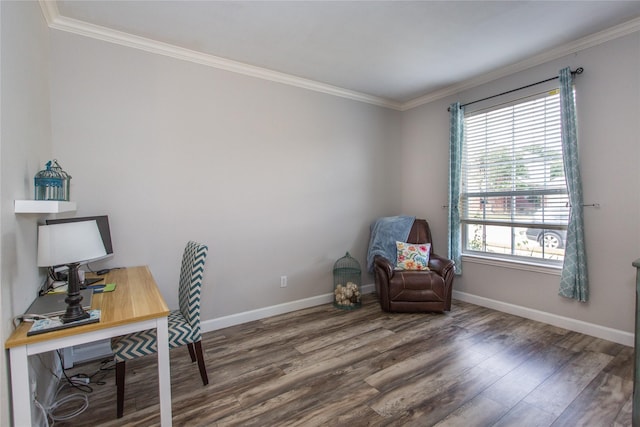 5216 Copper Creek Dr, Fort Worth, TX 76244 - office area with crown molding and wood finished floors