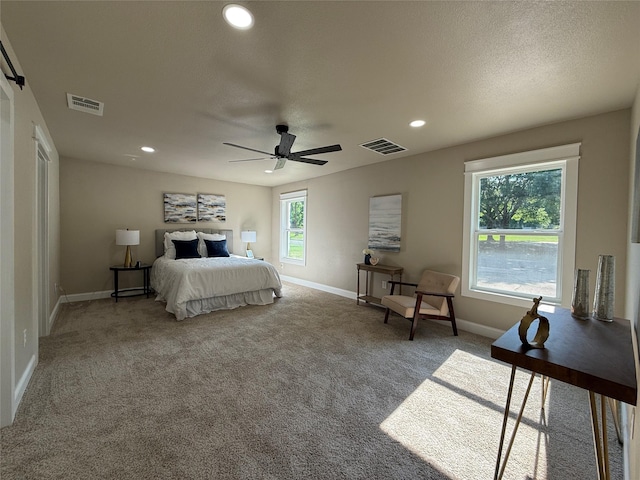 2849 Spruce Park Dr, Richland Hills, TX 76118 - bedroom with carpet floors, recessed lighting, and ceiling fan