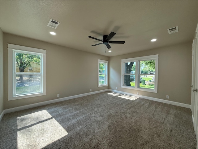2849 Spruce Park Dr, Richland Hills, TX 76118 - spare room featuring recessed lighting, ceiling fan, and carpet floors