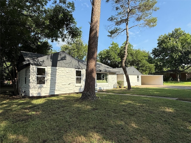 2849 Spruce Park Dr, Richland Hills, TX 76118 - view of property exterior featuring stone siding and a lawn