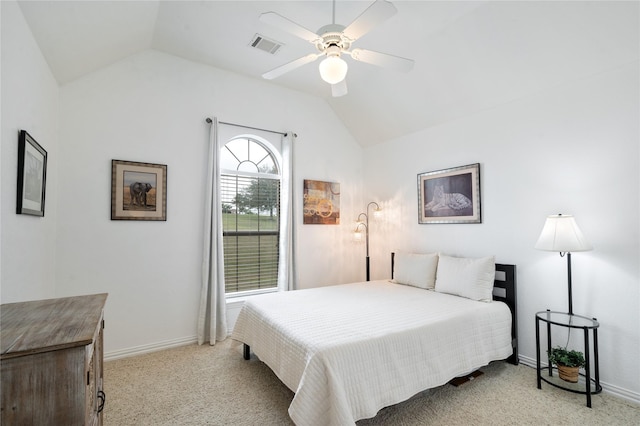 3217 S Bay Breeze Ln, Fort Worth, TX 76179 - carpeted bedroom featuring vaulted ceiling and a ceiling fan