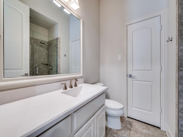 2911 Blackthorn Dr, Prosper, TX 75078 - full bathroom with vanity, a tile shower, and tile patterned floors