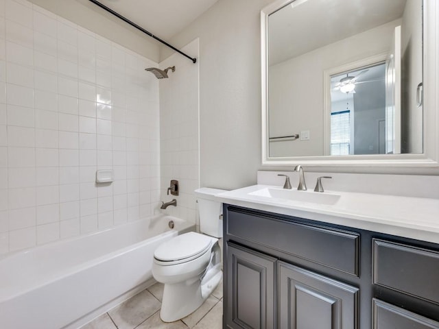 2911 Blackthorn Dr, Prosper, TX 75078 - bathroom featuring vanity, shower / bathtub combination, and tile patterned flooring