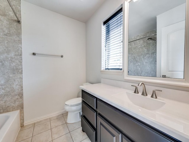 2911 Blackthorn Dr, Prosper, TX 75078 - bathroom with vanity, tile patterned flooring, plenty of natural light, and shower / tub combination