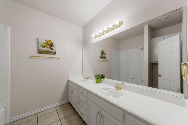 2403 Berry Grove Ct, Melissa, TX 75454 - bathroom with double vanity and tile patterned floors