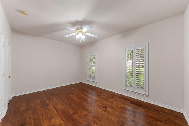 2403 Berry Grove Ct, Melissa, TX 75454 - empty room with dark wood finished floors, ceiling fan, and a smoke detector