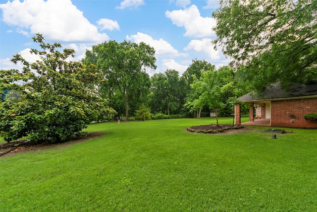 2403 Berry Grove Ct, Melissa, TX 75454 - view of green lawn featuring a patio area and view of wooded area