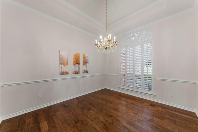 2403 Berry Grove Ct, Melissa, TX 75454 - spare room with wood finished floors, a chandelier, and crown molding