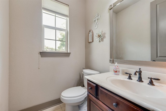 206 Hidden Meadow Cir, Midlothian, TX 76065 - half bathroom with vanity and tile patterned floors