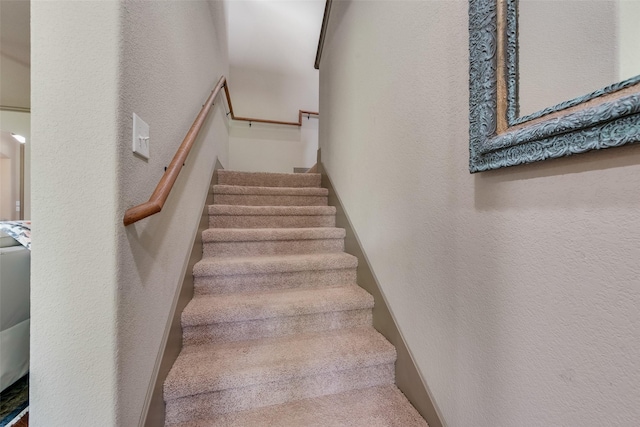 206 Hidden Meadow Cir, Midlothian, TX 76065 - staircase featuring a textured wall