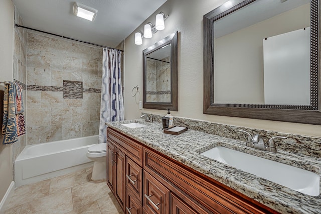 211 Willow Creek Ct, Mansfield, TX 76063 - full bath featuring shower / bath combination with curtain and double vanity