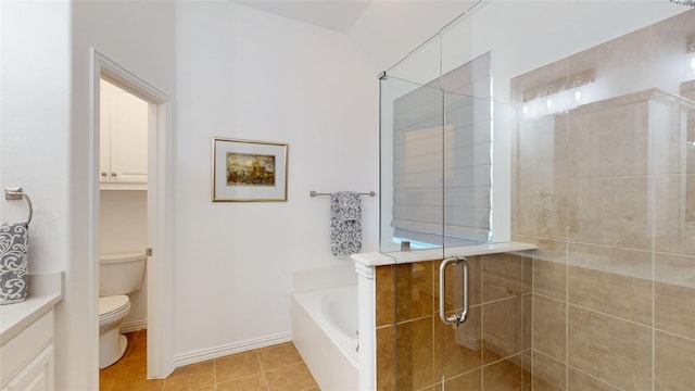 751 Kirby Dr, Argyle, TX 76226 - bathroom featuring a garden tub, a shower stall, vanity, and tile patterned flooring